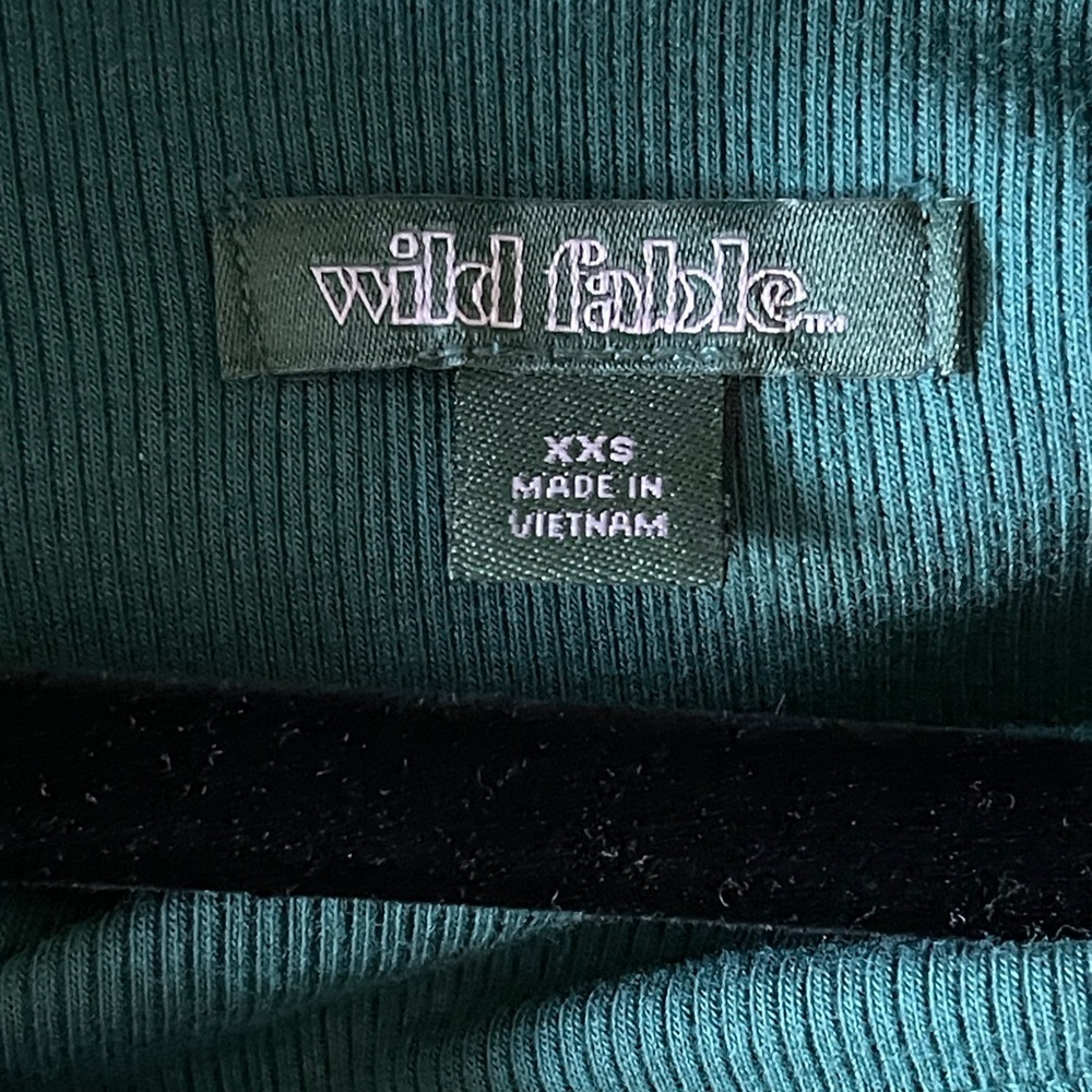 Wild Fable Green Off Shoulder Bodycon Dress Long Sleeve Mini Y2K Date Night XXS - Picture 5 of 6